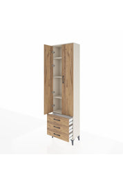 Arges Dolap 4 Raflı 3 Çekmeceli 2 Kapaklı 60x30x221 Aytaşı-Çam