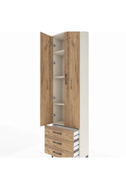 Arges Dolap 4 Raflı 3 Çekmeceli 2 Kapaklı 60x30x221 Aytaşı-Çam