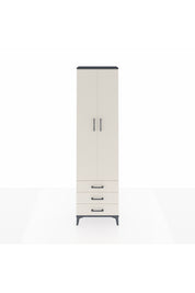 Arges Dolap 4 Raflı 3 Çekmeceli 2 Kapaklı 60x30x221 Antrasit-Aytaşı