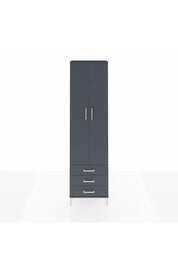 Arges Dolap 4 Raflı 3 Çekmeceli 2 Kapaklı 60x30x221 Antrasit-Antrasit