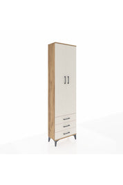 Arges Dolap 4 Raflı 3 Çekmeceli 2 Kapaklı 60x30x221 Çam-Aytaşı
