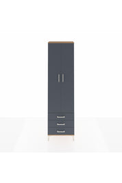 Arges Dolap 4 Raflı 3 Çekmeceli 2 Kapaklı 60x30x221 Çam-Antrasit