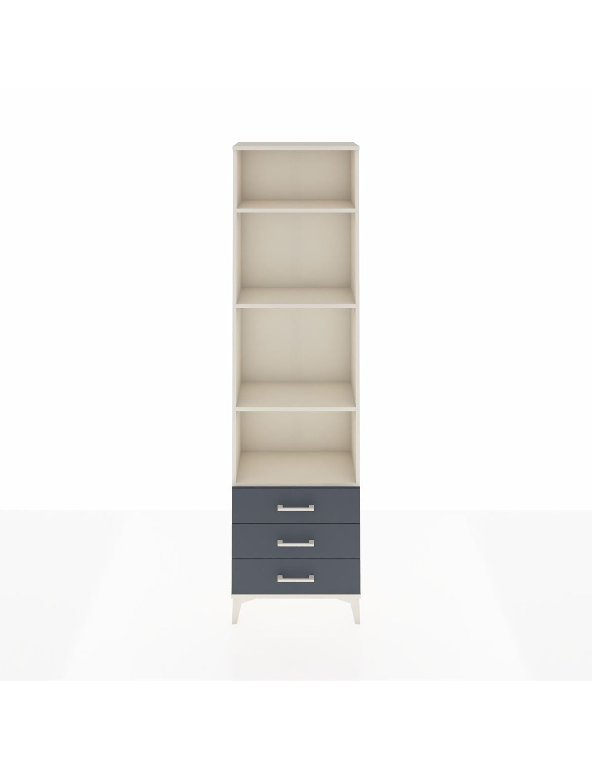 Arges Dolap 4 Raflı 3 Çekmeceli 60x30x221 Aytaşı-Antrasit