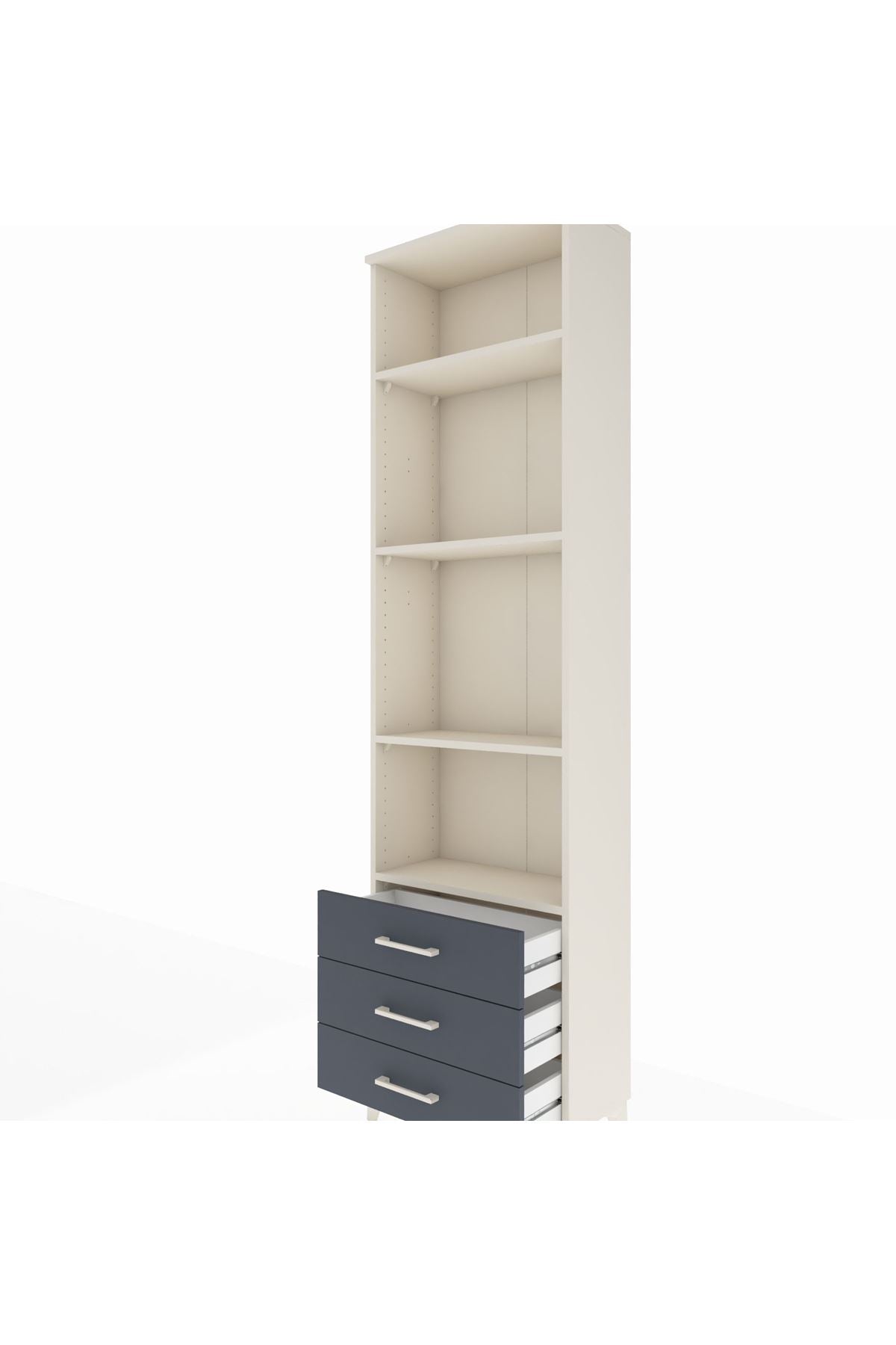 Arges Dolap 4 Raflı 3 Çekmeceli 60x30x221 - S29M017V2A