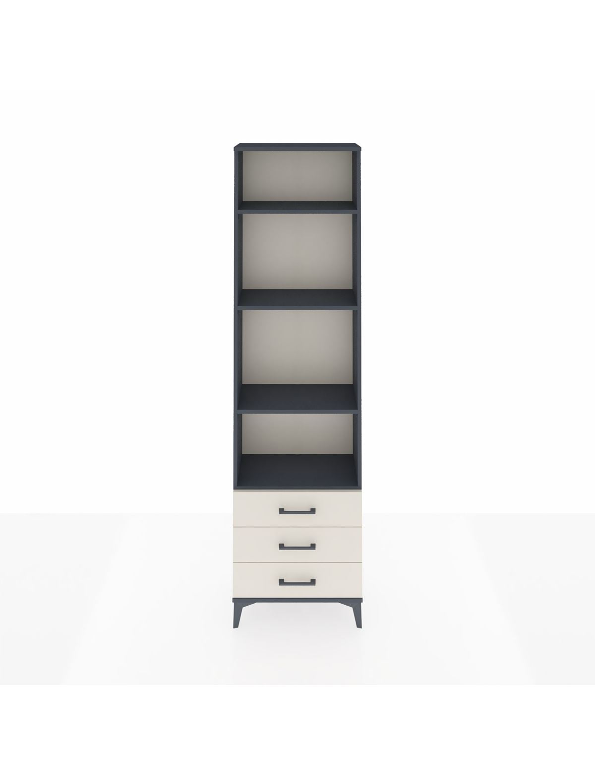 Arges Dolap 4 Raflı 3 Çekmeceli 60x30x221 Antrasit-Aytaşı