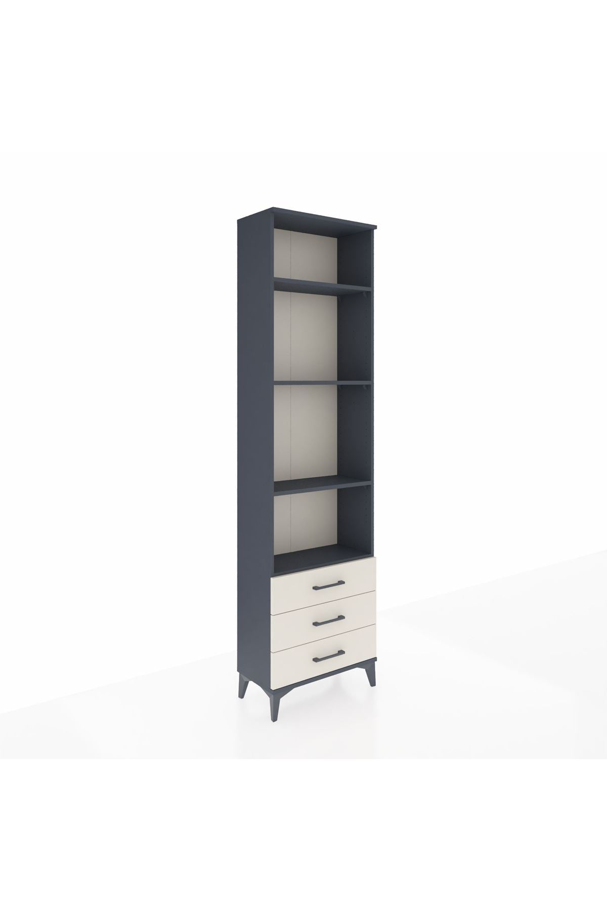 Arges Dolap 4 Raflı 3 Çekmeceli 60x30x221 Antrasit-Aytaşı