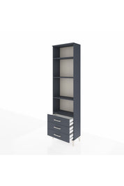 Arges Dolap 4 Raflı 3 Çekmeceli 60x30x221 Antrasit-Antrasit