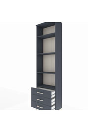 Arges Dolap 4 Raflı 3 Çekmeceli 60x30x221 Antrasit-Antrasit