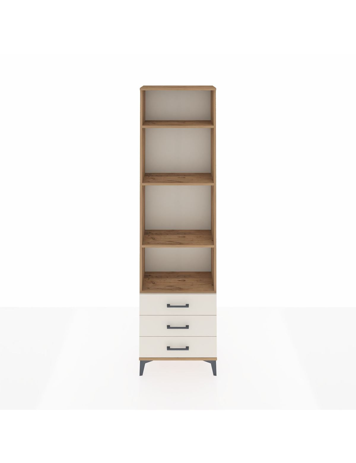 Arges Dolap 4 Raflı 3 Çekmeceli 60x30x221 Çam-Aytaşı