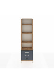 Arges Dolap 4 Raflı 3 Çekmeceli 60x30x221 Çam-Antrasit