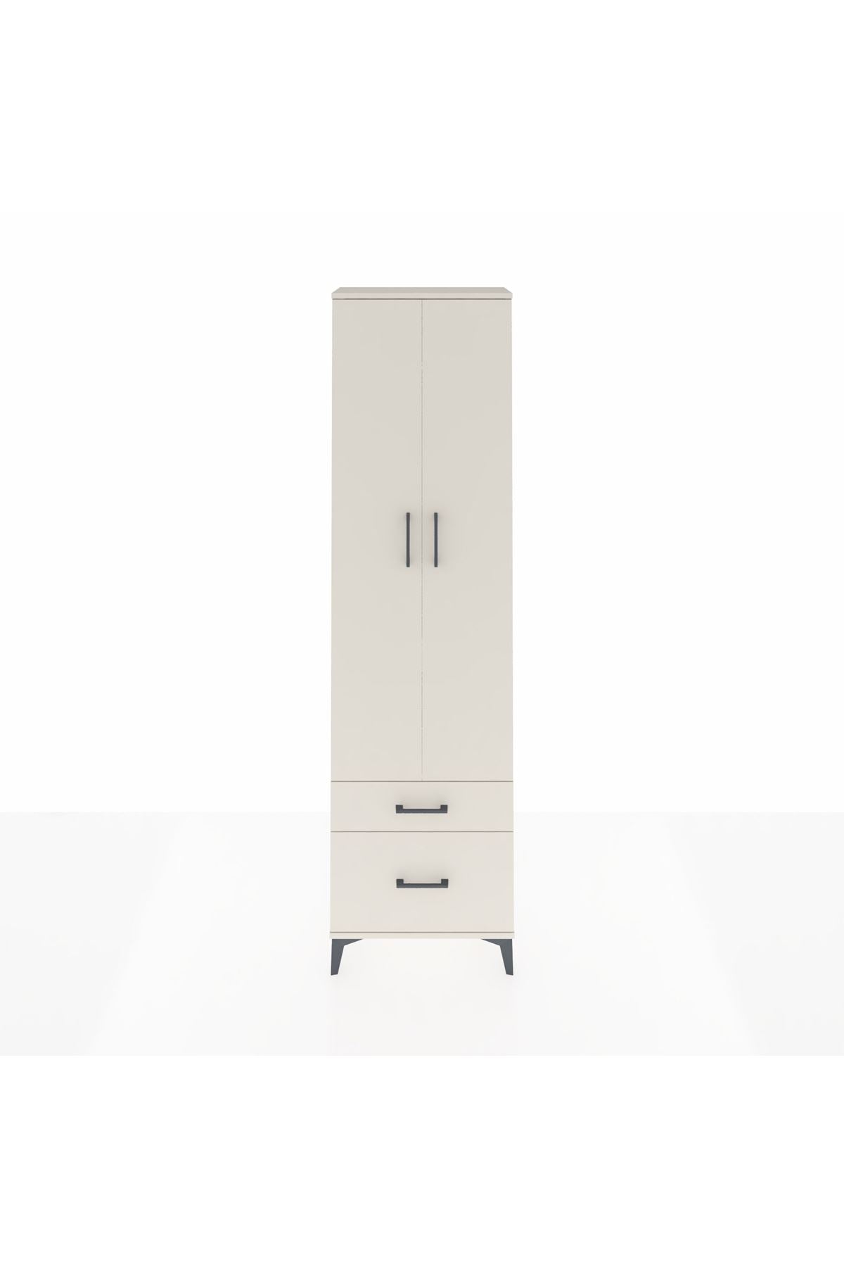 Arges Dolap 3 Raflı 2 Çekmeceli Tek Askılı 60x30x221 Aytaşı-Aytaşı