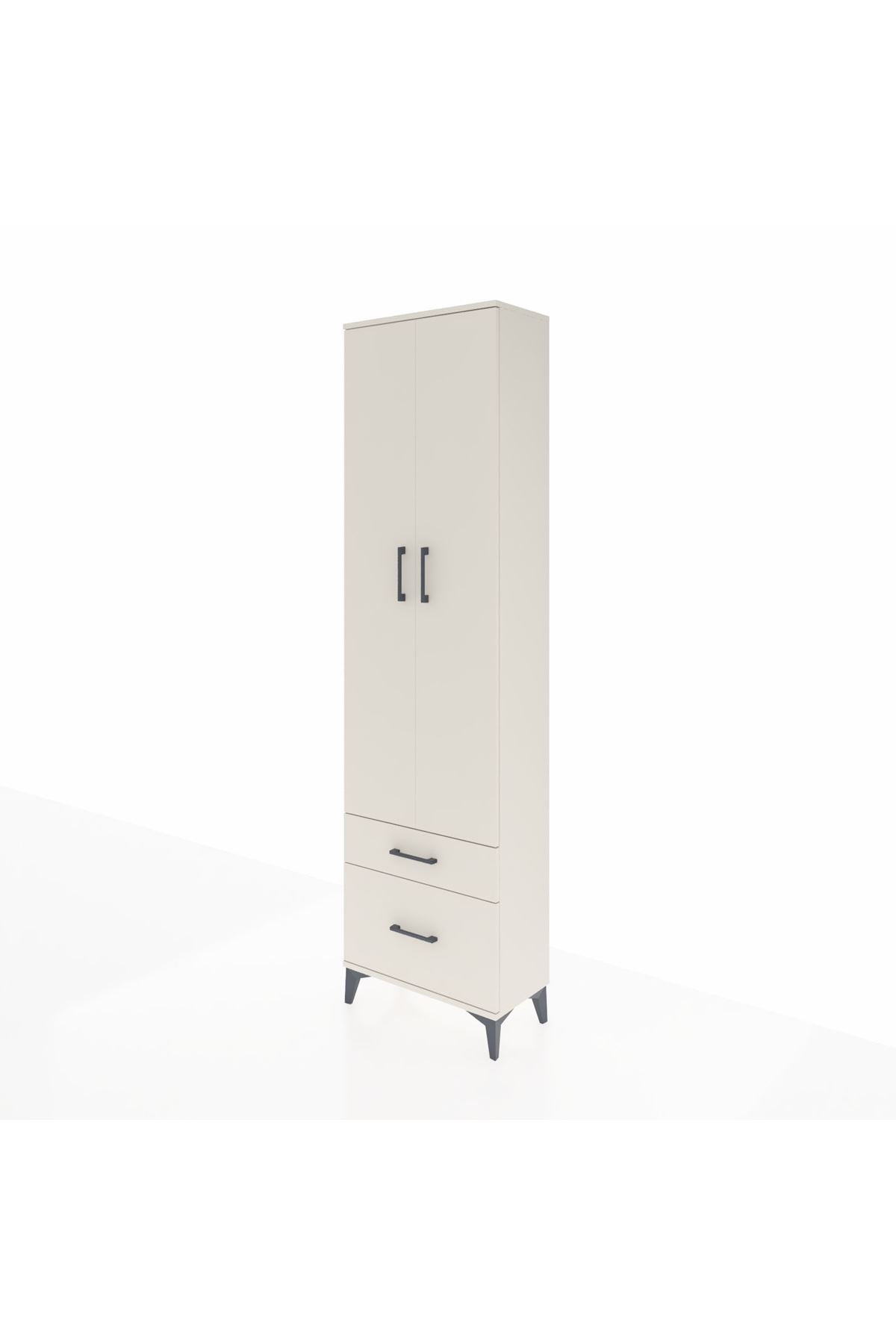 Arges Dolap 3 Raflı 2 Çekmeceli Tek Askılı 60x30x221 Aytaşı-Aytaşı