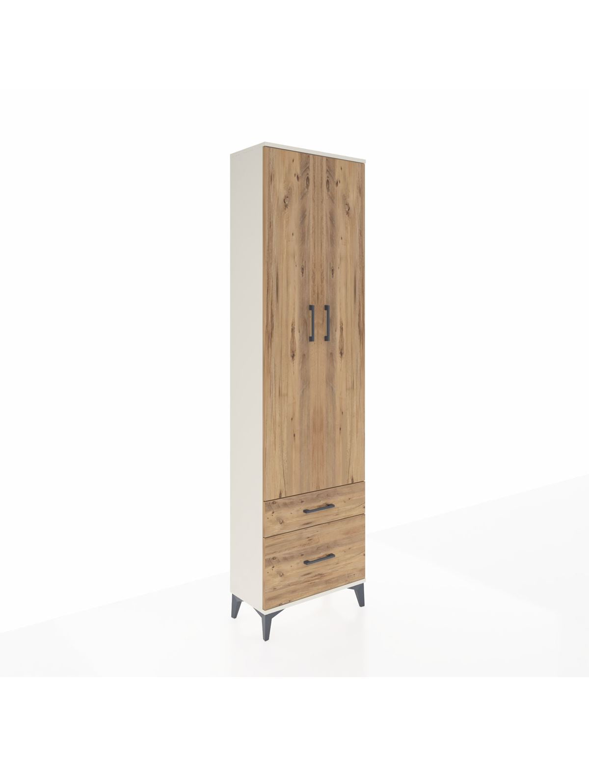 Arges Dolap 3 Raflı 2 Çekmeceli Tek Askılı 60x30x221 Aytaşı-Çam