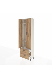 Arges Dolap 3 Raflı 2 Çekmeceli Tek Askılı 60x30x221 Aytaşı-Çam
