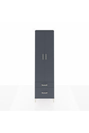 Arges Dolap 3 Raflı 2 Çekmeceli Tek Askılı 60x30x221 Antrasit-Antrasit