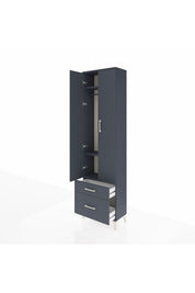 Arges Dolap 3 Raflı 2 Çekmeceli Tek Askılı 60x30x221 Antrasit-Antrasit