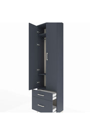 Arges Dolap 3 Raflı 2 Çekmeceli Tek Askılı 60x30x221 Antrasit-Antrasit