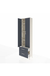 Arges Dolap 4 Raflı 2 Çekmeceli 2 Kapaklı 60x30x221 Aytaşı-Antrasit