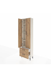 Arges Dolap 4 Raflı 2 Çekmeceli 2 Kapaklı 60x30x221 Aytaşı-Çam