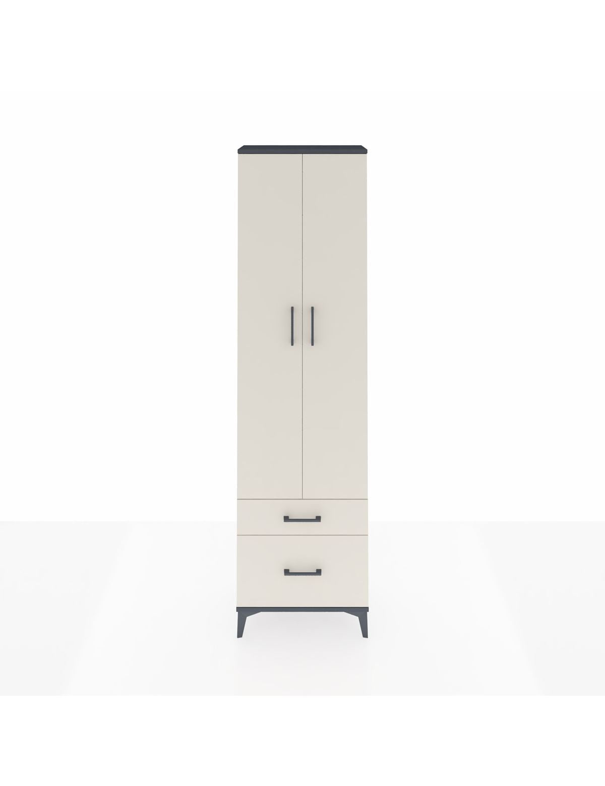 Arges Dolap 4 Raflı 2 Çekmeceli 2 Kapaklı 60x30x221 Antrasit-Aytaşı