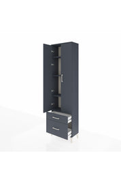 Arges Dolap 4 Raflı 2 Çekmeceli 2 Kapaklı 60x30x221 Antrasit-Antrasit