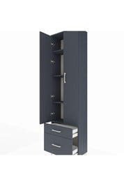 Arges Dolap 4 Raflı 2 Çekmeceli 2 Kapaklı 60x30x221 Antrasit-Antrasit