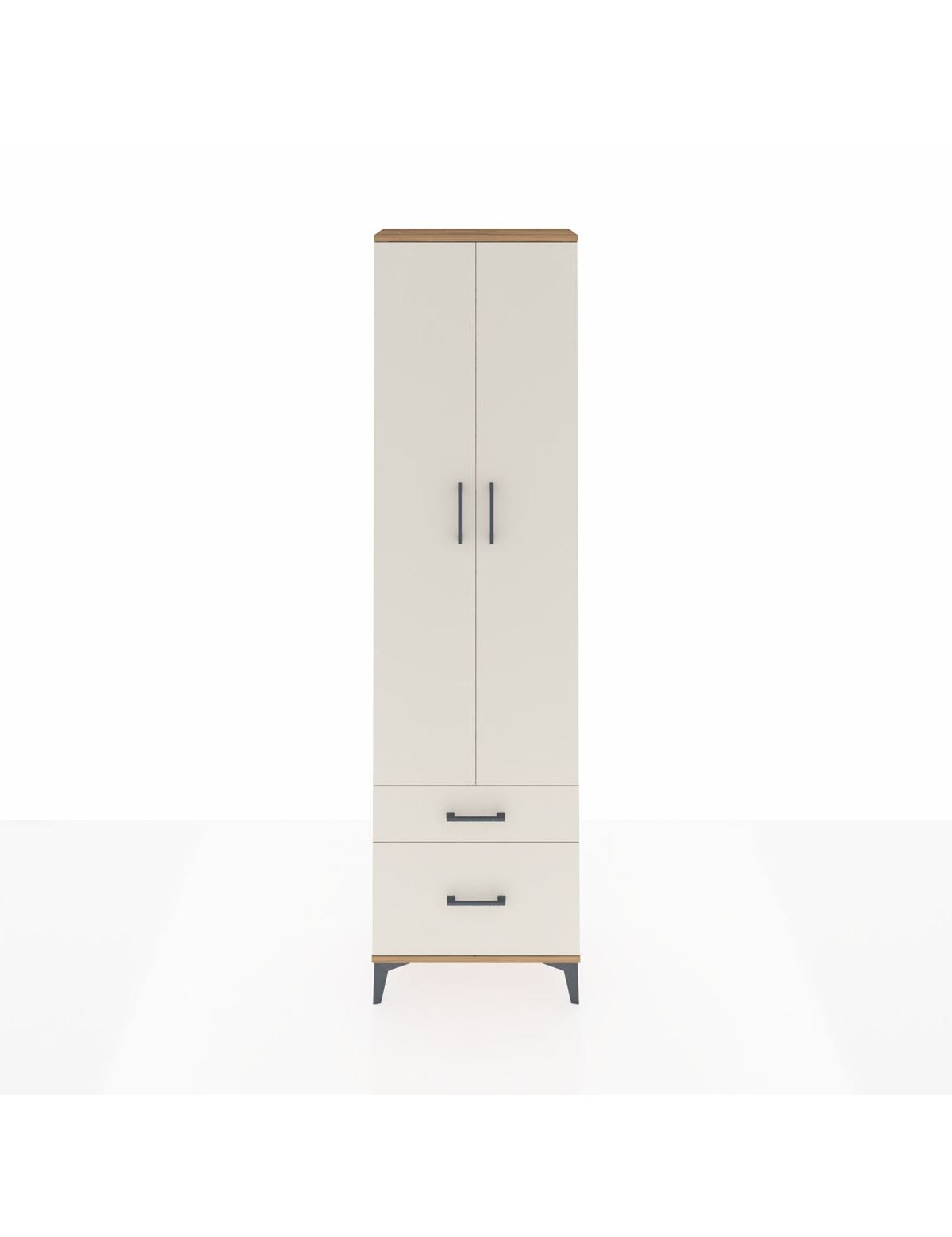 Arges Dolap 4 Raflı 2 Çekmeceli 2 Kapaklı 60x30x221 Çam-Aytaşı