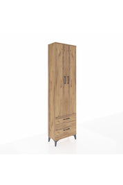 Arges Dolap 4 Raflı 2 Çekmeceli 2 Kapaklı 60x30x221 Çam-Çam