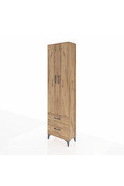 Arges Dolap 4 Raflı 2 Çekmeceli 2 Kapaklı 60x30x221 Çam-Çam