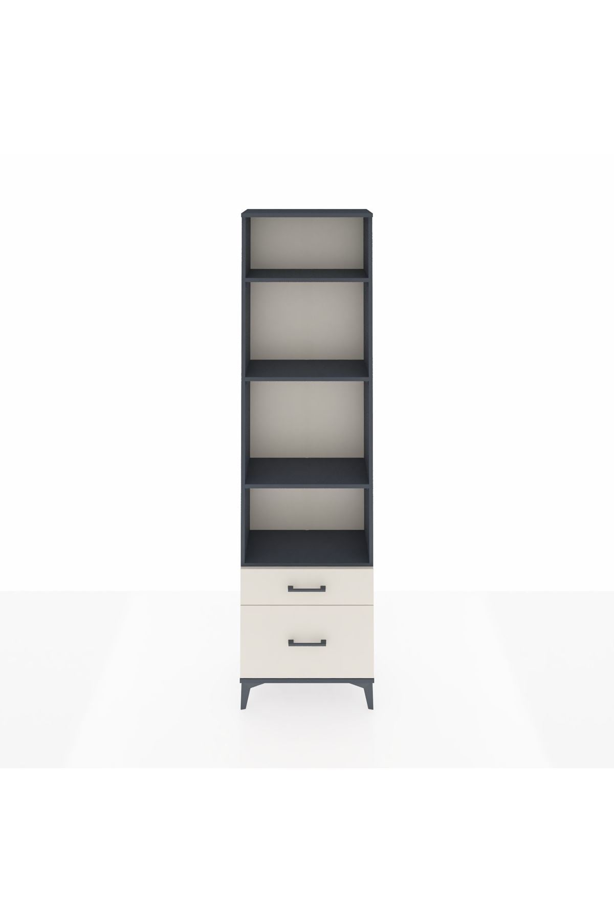 Arges Dolap 4 Raflı 2 Çekmeceli 60x30x221 Antrasit-Aytaşı