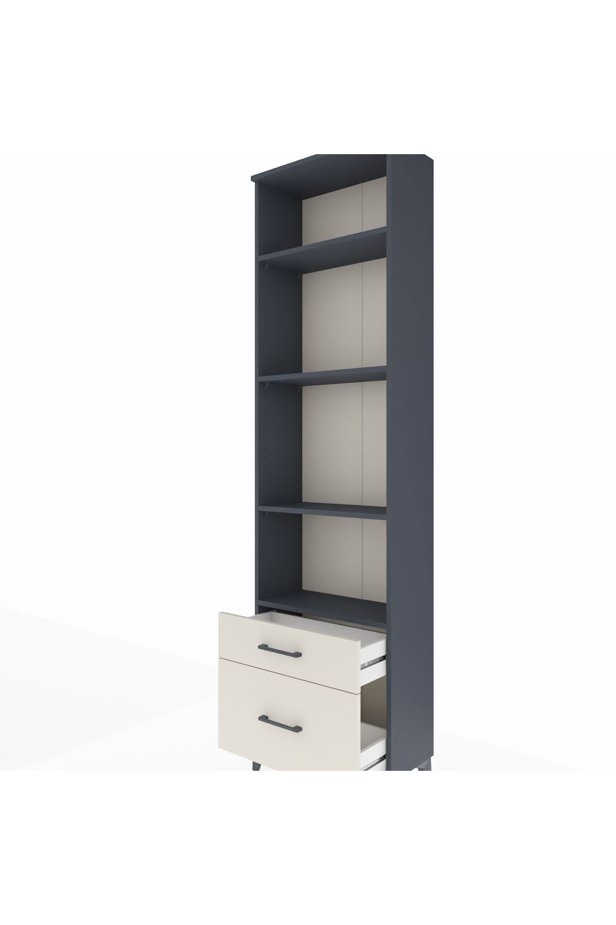 Arges Dolap 4 Raflı 2 Çekmeceli 60x30x221 Antrasit-Aytaşı