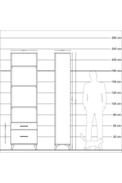 Arges Dolap 4 Raflı 2 Çekmeceli 60x30x221 Antrasit-Antrasit