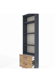 Arges Dolap 4 Raflı 2 Çekmeceli 60x30x221 Antrasit-Çam