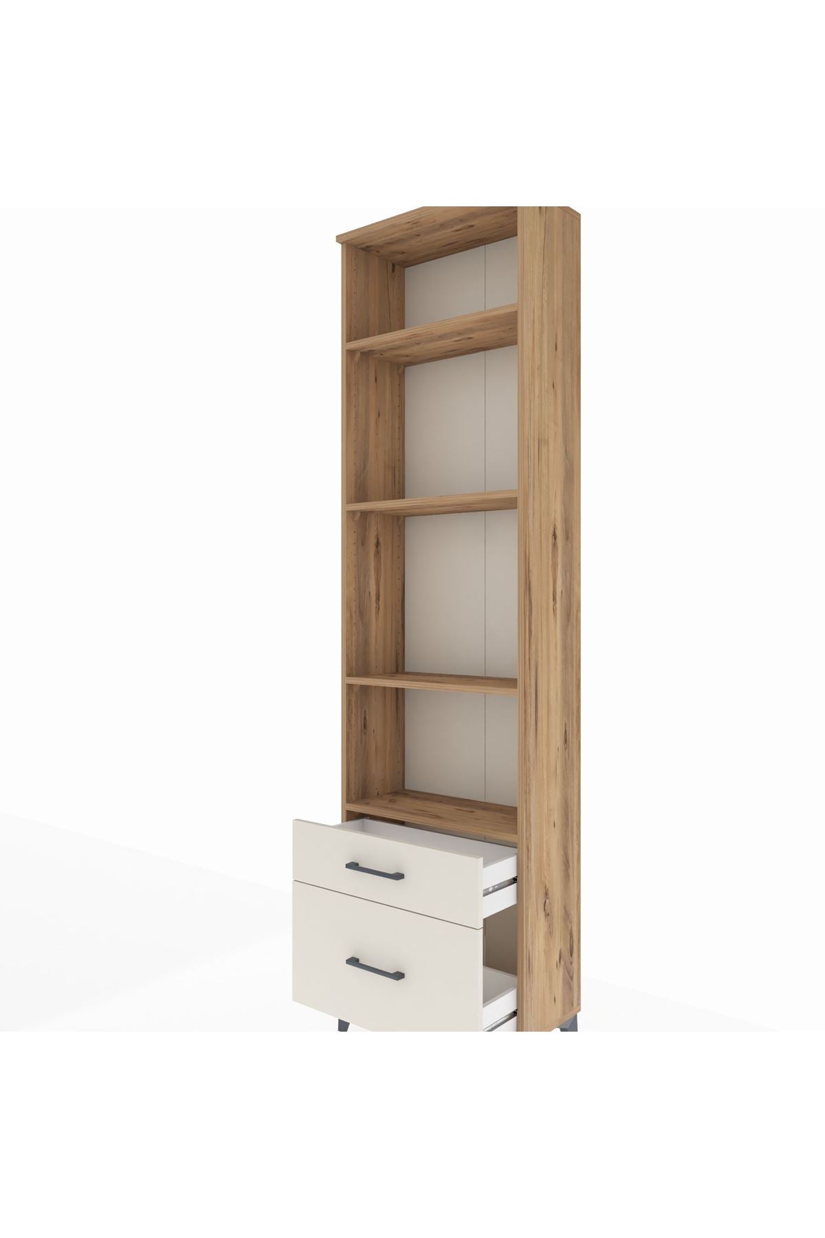 Arges Dolap 4 Raflı 2 Çekmeceli 60x30x221 Çam-Aytaşı