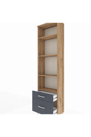 Arges Dolap 4 Raflı 2 Çekmeceli 60x30x221 Çam-Antrasit