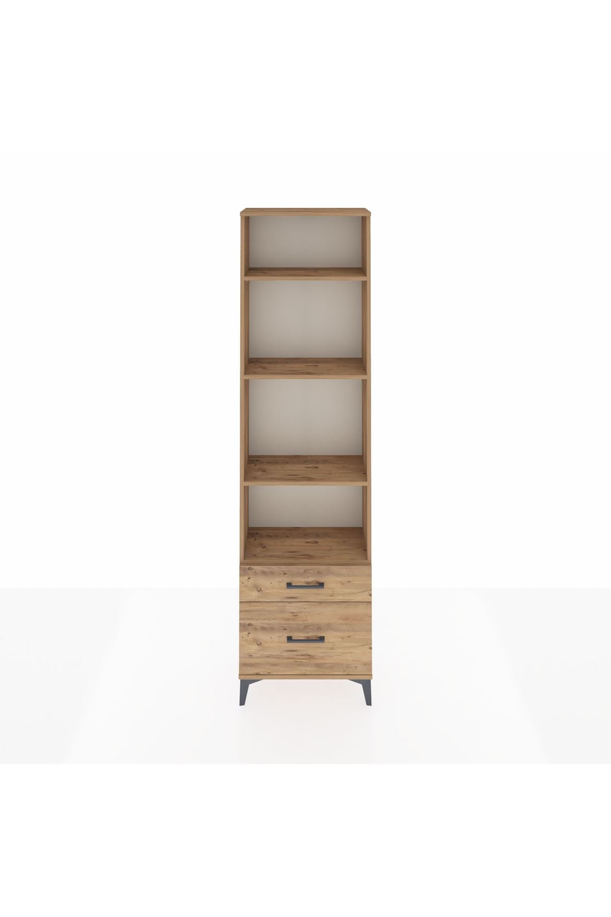 Arges Dolap 4 Raflı 2 Çekmeceli 60x30x221 Çam-Çam