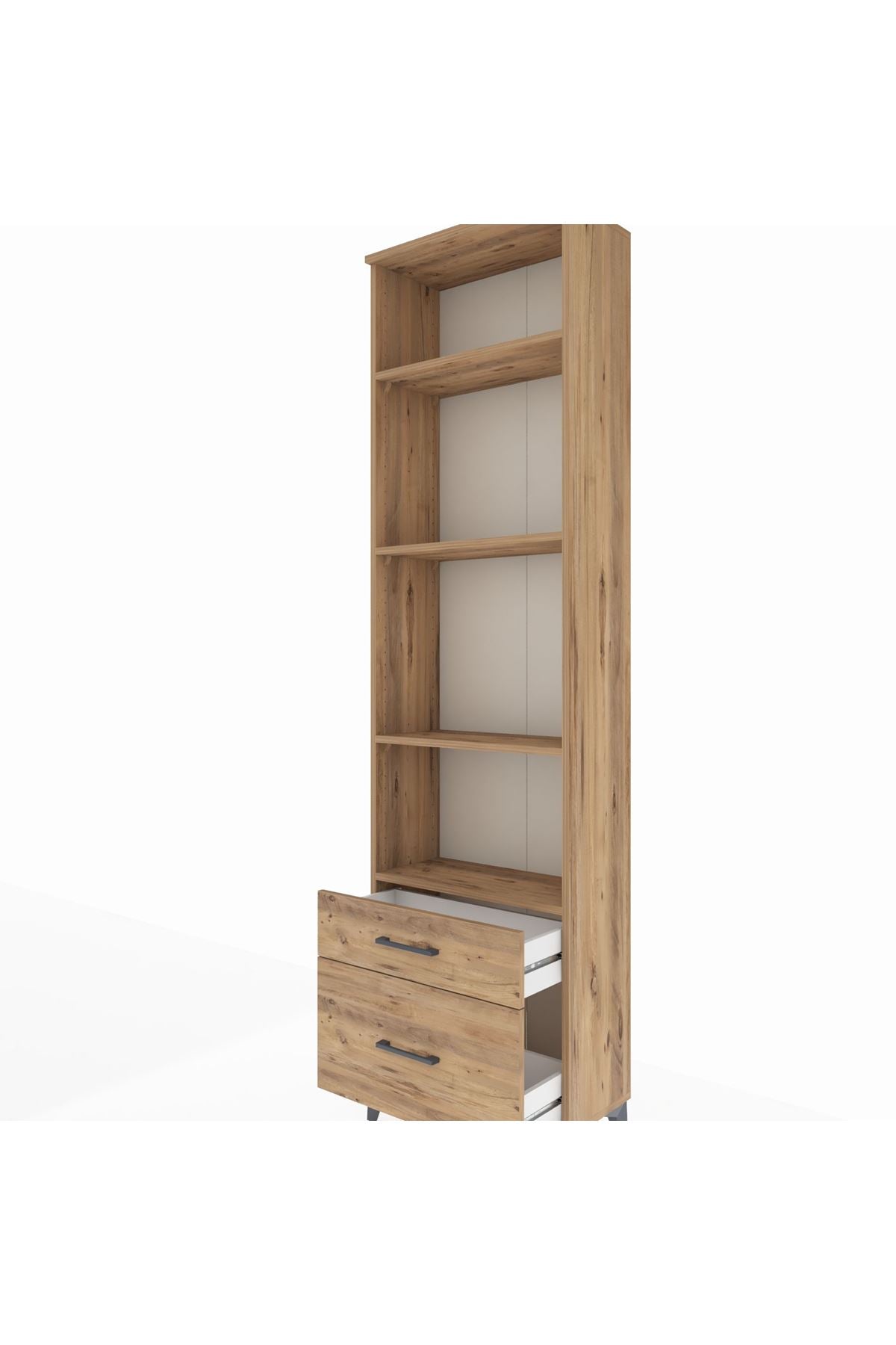 Arges Dolap 4 Raflı 2 Çekmeceli 60x30x221 Çam-Çam