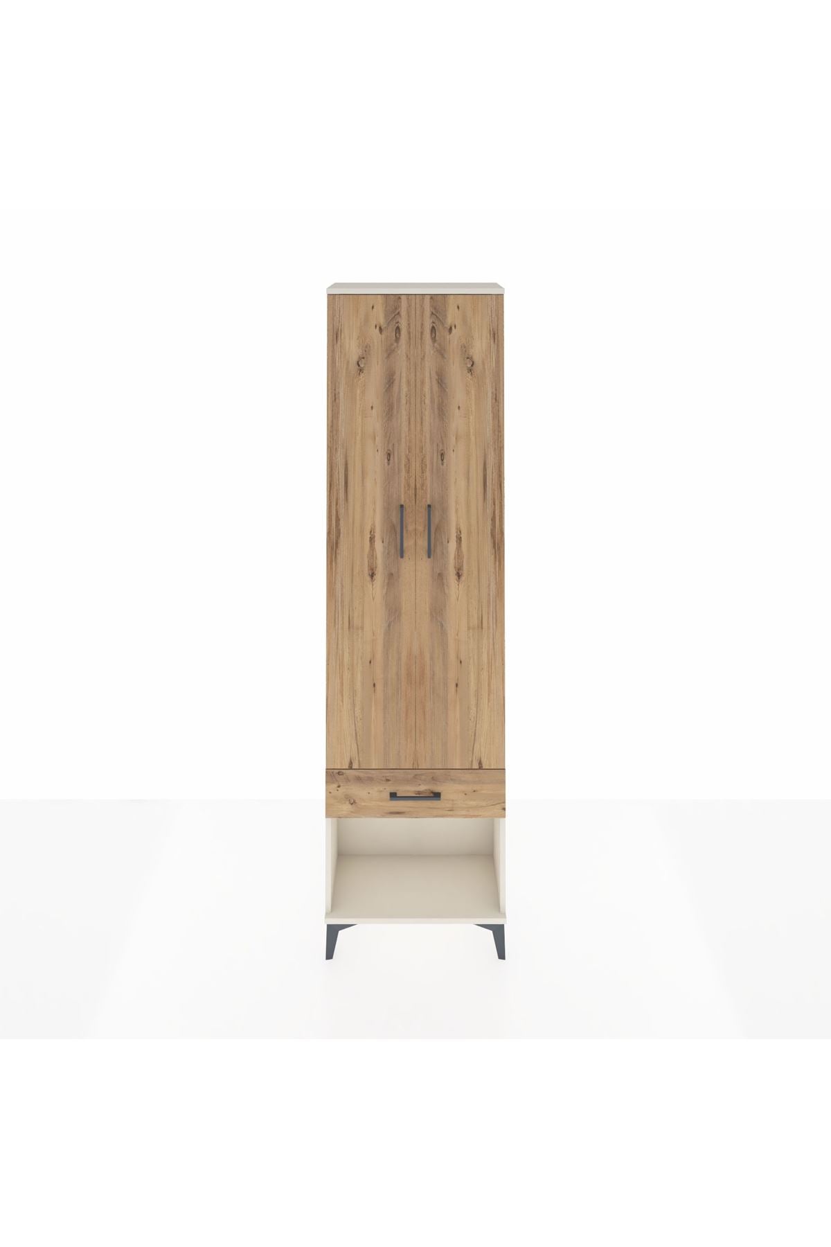 Arges Dolap 3 Raflı Tek Çekmeceli Tek Askılı 60x30x221 Aytaşı-Çam