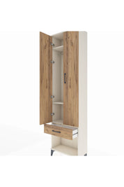 Arges Dolap 3 Raflı Tek Çekmeceli Tek Askılı 60x30x221 Aytaşı-Çam