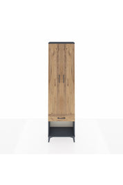 Arges Dolap 3 Raflı Tek Çekmeceli Tek Askılı 60x30x221 Antrasit-Çam