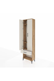 Arges Dolap 3 Raflı Tek Çekmeceli Tek Askılı 60x30x221 Çam-Aytaşı