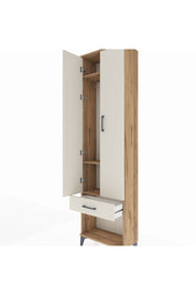 Arges Dolap 3 Raflı Tek Çekmeceli Tek Askılı 60x30x221 Çam-Aytaşı