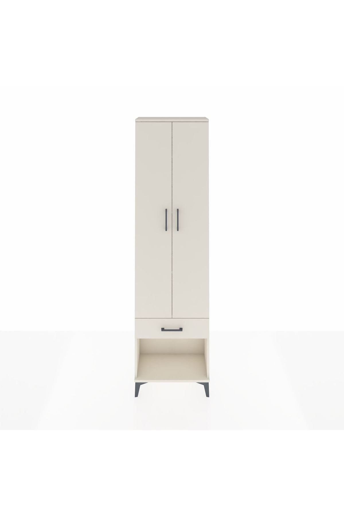 Arges Dolap 4 Raflı Tek Çekmeceli 2 Kapaklı 60x30x221 Aytaşı-Aytaşı