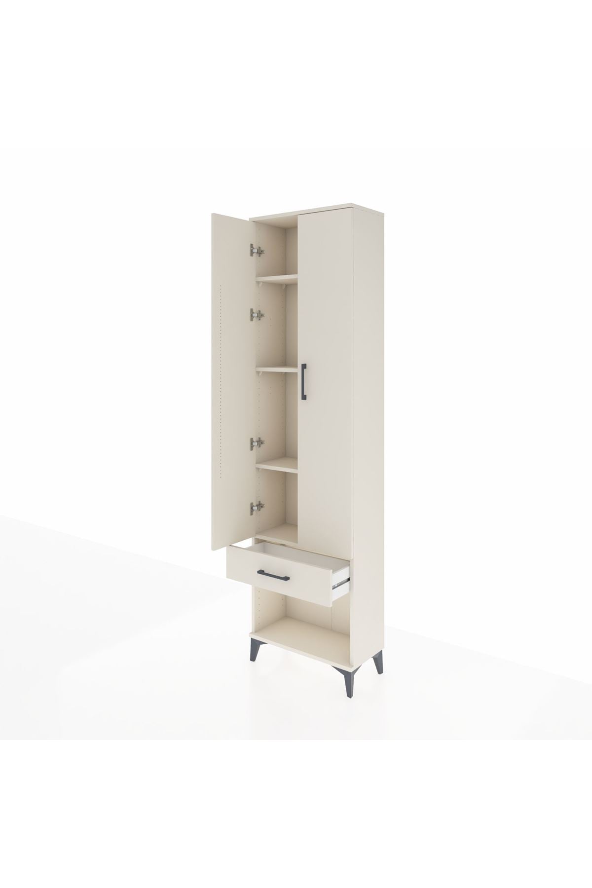 Arges Dolap 4 Raflı Tek Çekmeceli 2 Kapaklı 60x30x221 Aytaşı-Aytaşı