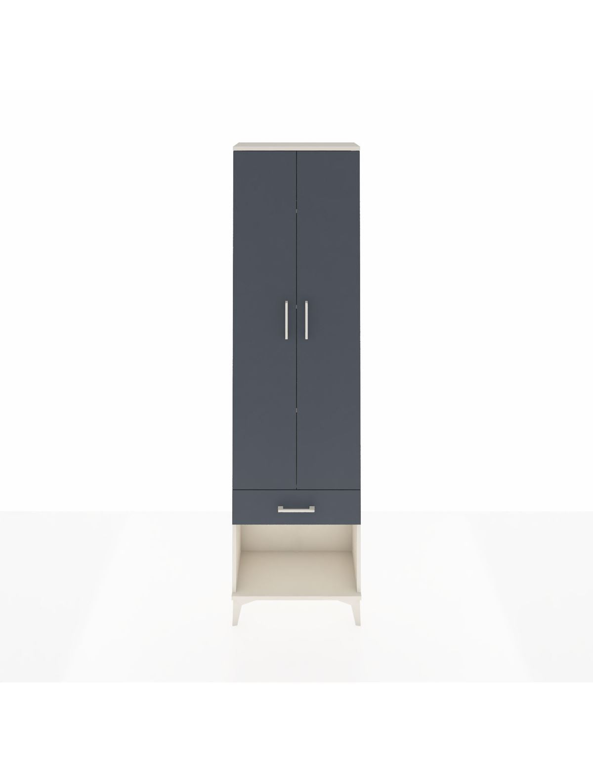 Arges Dolap 4 Raflı Tek Çekmeceli 2 Kapaklı 60x30x221 Aytaşı-Antrasit