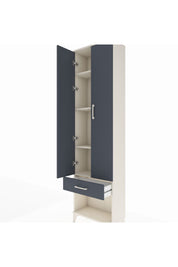 Arges Dolap 4 Raflı Tek Çekmeceli 2 Kapaklı 60x30x221 Aytaşı-Antrasit