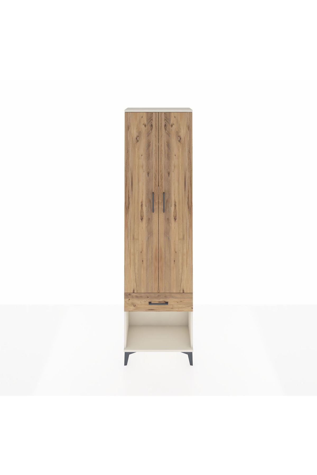 Arges Dolap 4 Raflı Tek Çekmeceli 2 Kapaklı 60x30x221 Aytaşı-Çam