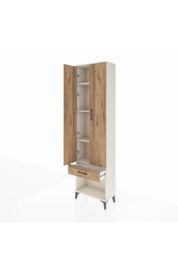 Arges Dolap 4 Raflı Tek Çekmeceli 2 Kapaklı 60x30x221 Aytaşı-Çam