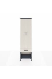 Arges Dolap 4 Raflı Tek Çekmeceli 2 Kapaklı 60x30x221 Antrasit-Aytaşı