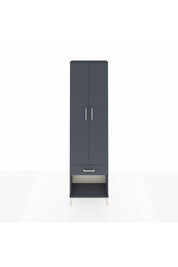 Arges Dolap 4 Raflı Tek Çekmeceli 2 Kapaklı 60x30x221 Antrasit-Antrasit